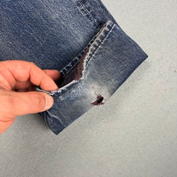 7 Seven For All Mankind Jeans Mens 34x34 Slimmy Medium Wash Stretch Distressed - Picture 13 of 15